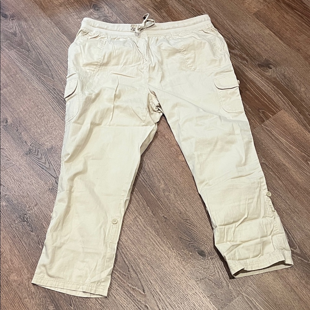 Woman Within Cream Cargo Pants size 20W